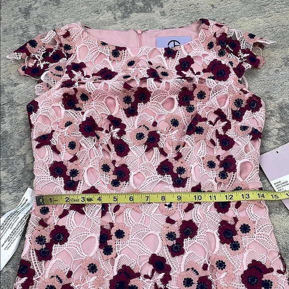 NWT JS Collections Guipure Lace Knee Length Ladys Dress Pink Boysenberry Sz 2 - Picture 9 of 14